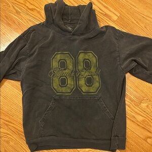 Men's Charcoal Hoodie with Olive Graphic
